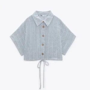 Zara Striped Cropped Shirt